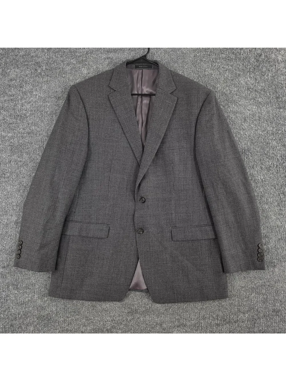 Lauren Ralph Lauren Blazer Mens 44R Gray Wool Puppytooth Sport Coat Business